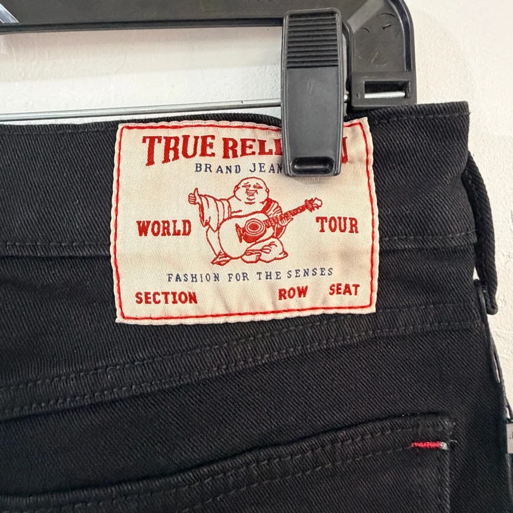 True Religion RICKY RED SINGLE NEEDLE FLAP STRAIGHT JEAN 29x34